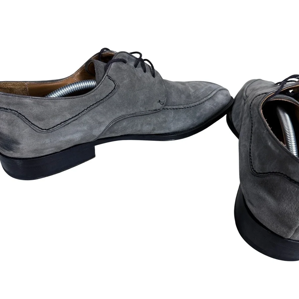Mezlan Derby Shoes Mens 11M Grey Suede Split Toe Lace Up Dress Spain SKU 11124